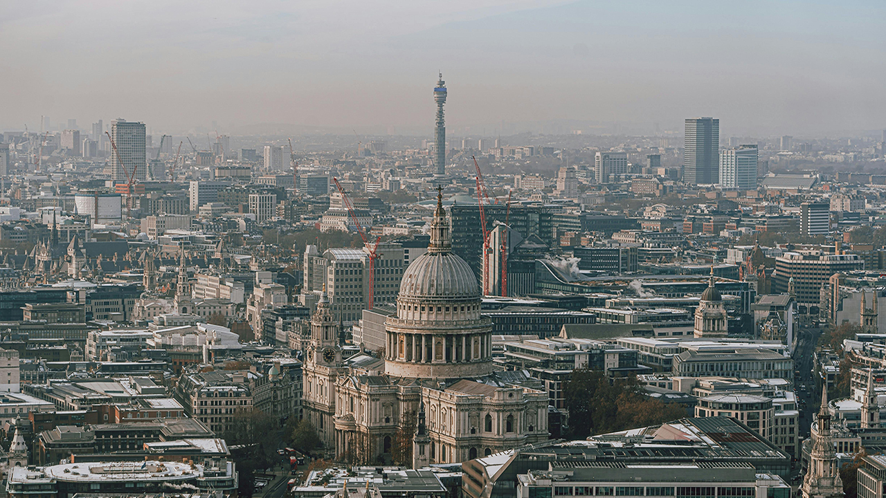 BT tower visible on the London skyline